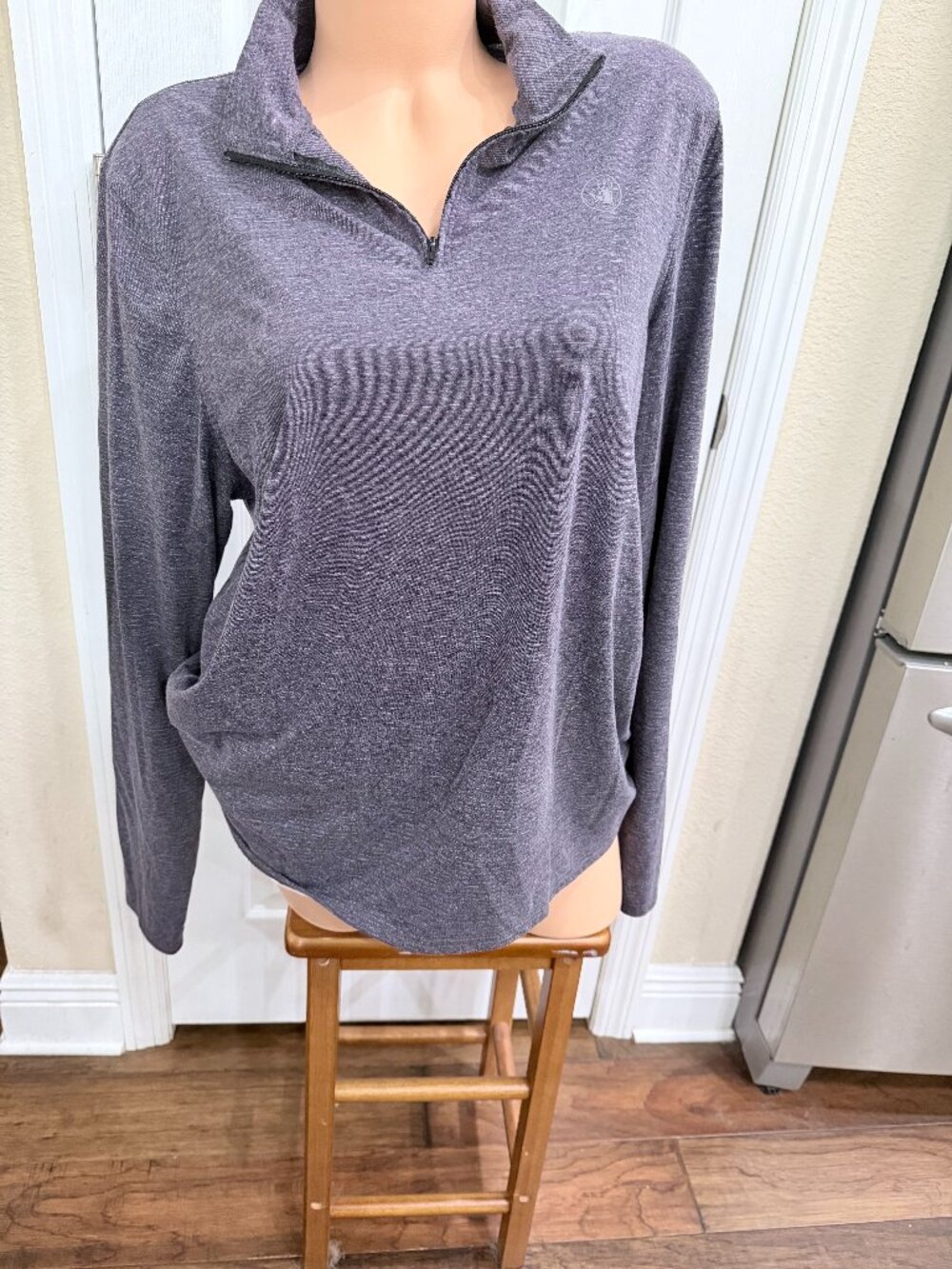 Body Glove Gray Heather Quarter Zip Pullover Athletic Top Women’s Large